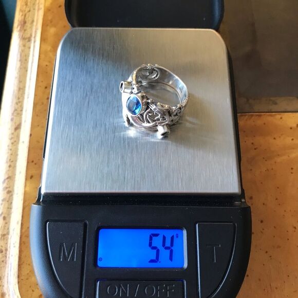 Natural Kyanite Chrome Diopside Garnet Sterling Silver Dolphin Ring Size 6 - Picture 3 of 10